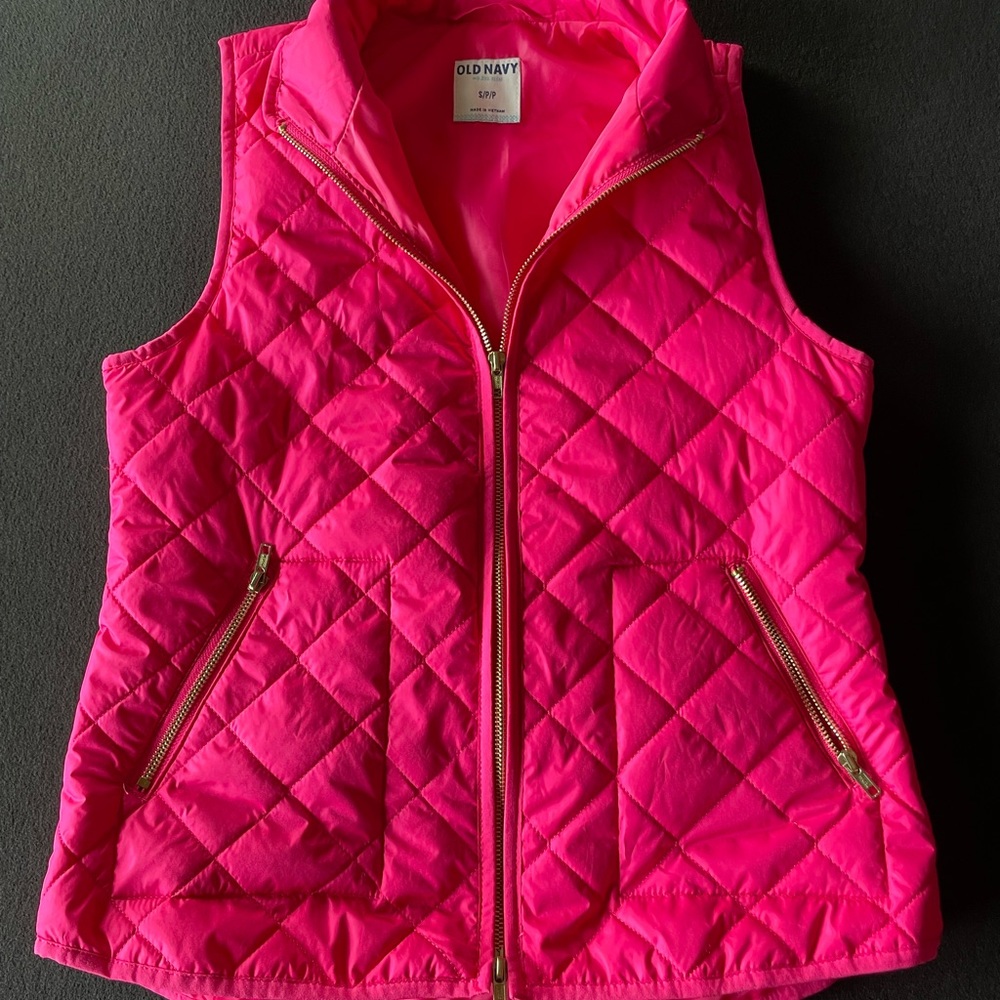Old Navy Vest. Hot pink. Size s/p. Perfect condition. Gold zippers. Barely worn.